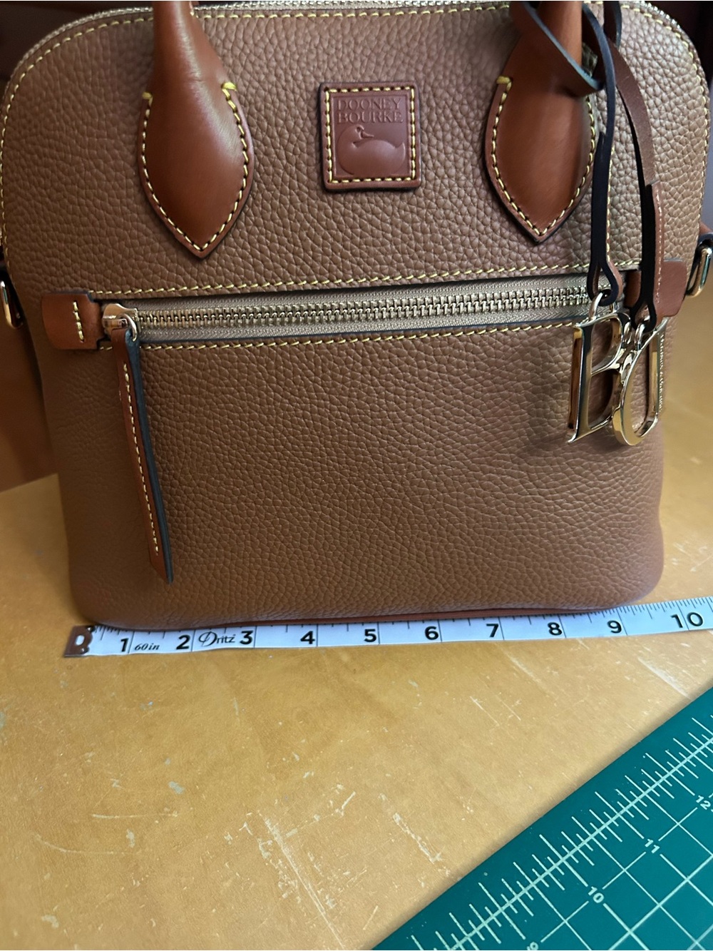 Dooney & Bourke Domed Satchel in Pebbled Leather - Picture 11 of 14